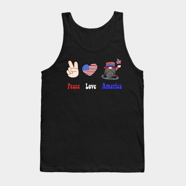 Peace Love America Tank Top by The BlueJester
